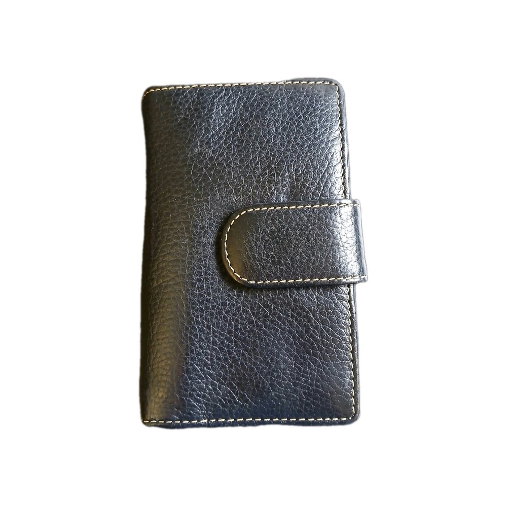 Black Genuine Leather Bi Wallet Holds 17 Credit Cards/ ID /Coin Womens #1542